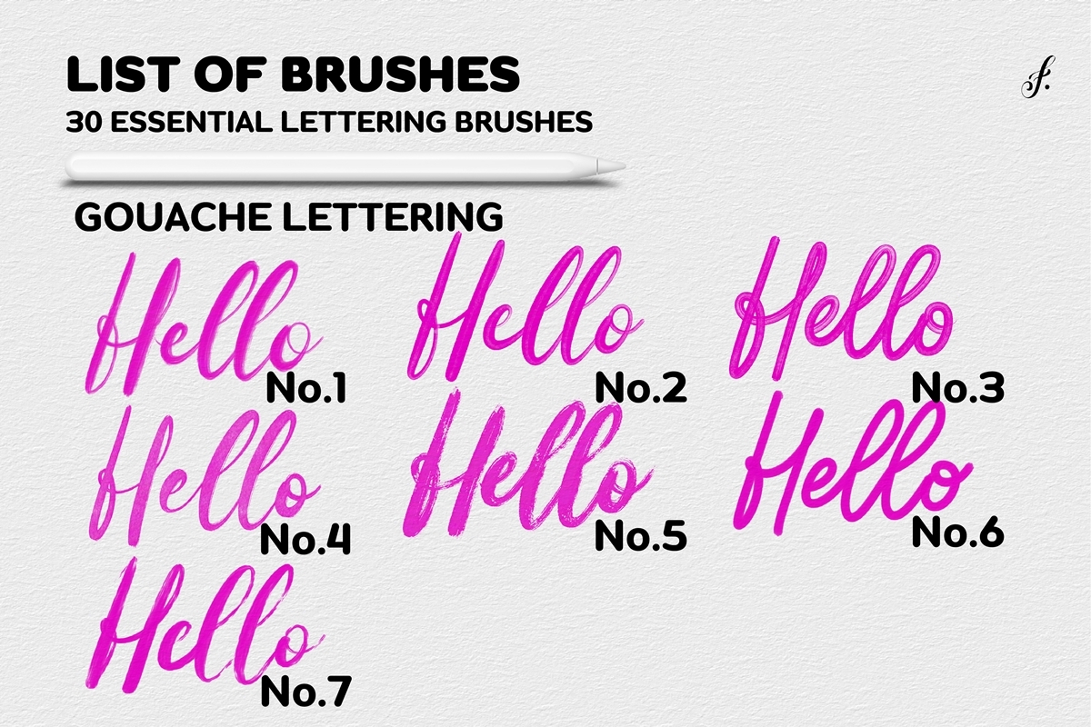 Procreate Brush Lettering 30 Essentials Lettering Brushes, Addons